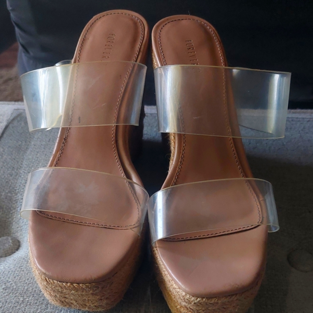 FOREVER21 Stylish Tan Wedge Sandals